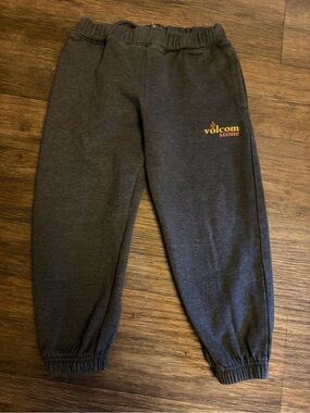 Volcom Kids Charcoal Sweat Joggers with Orange Logo